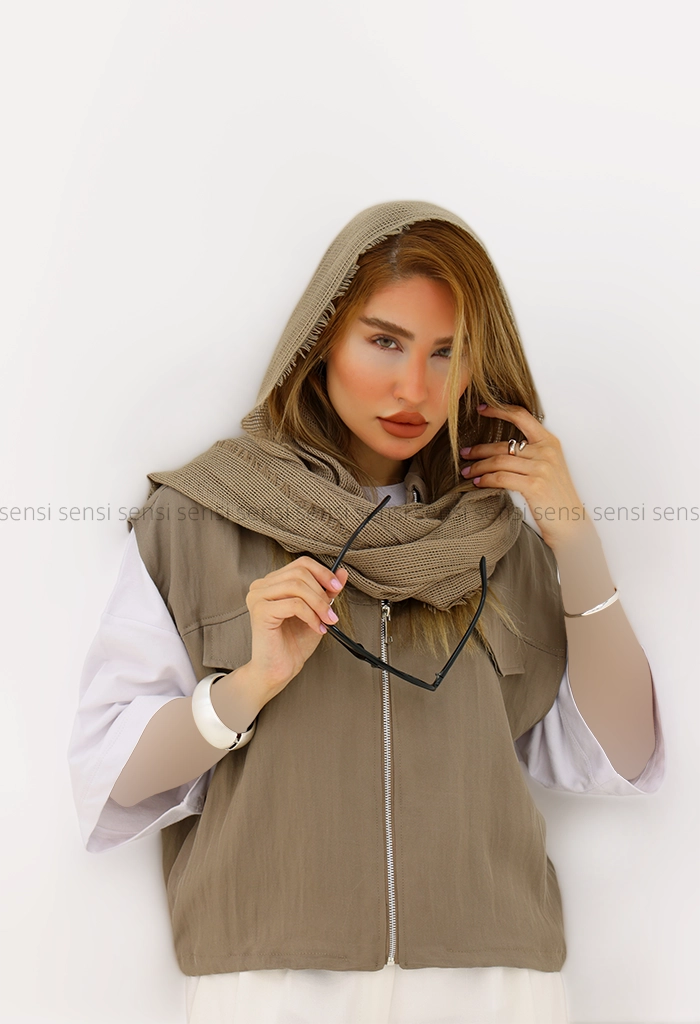 وست زنانه جیب نما جلو زیپ کد1006447